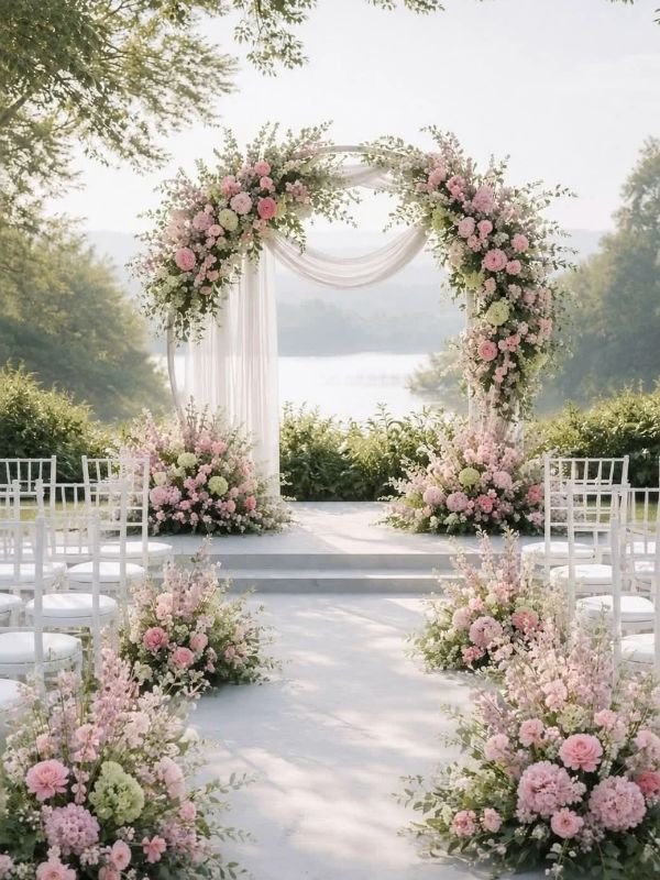 Beautiful-Ceremony-Space-With-a-Floral-Wedding-Arch